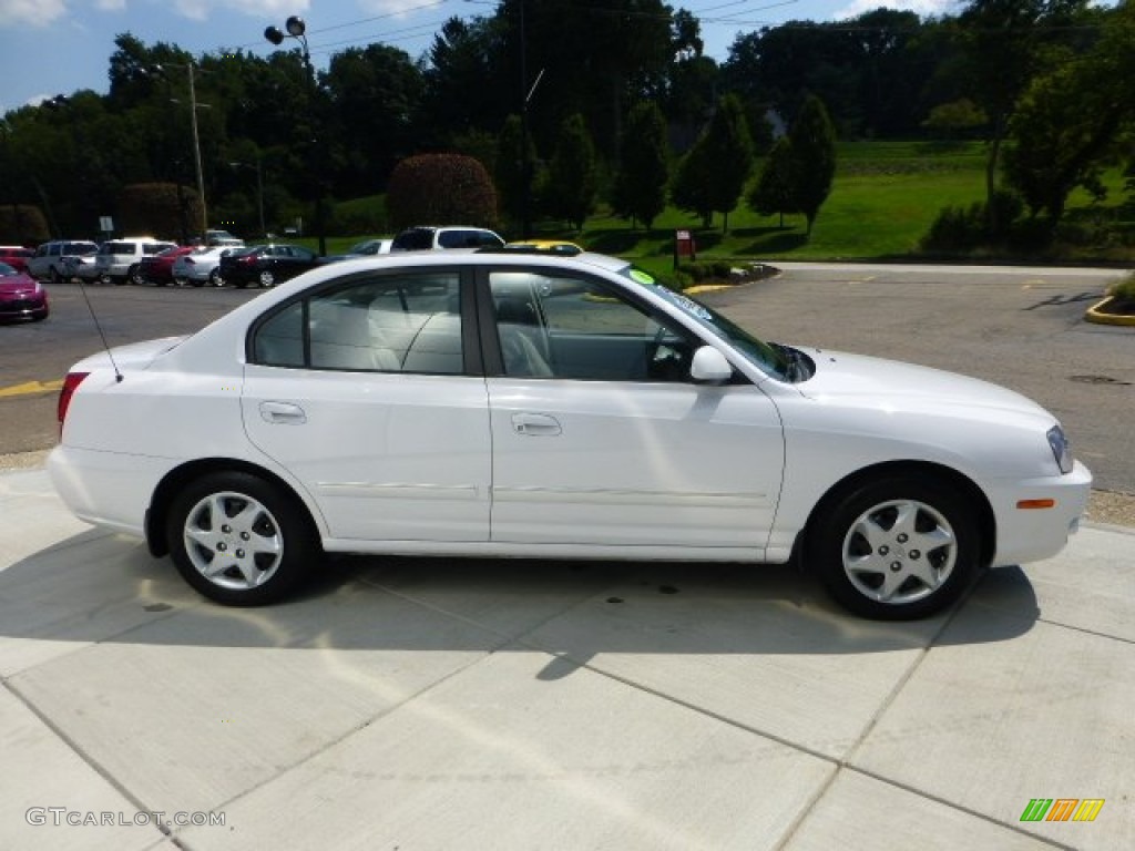 2006 Elantra Limited Sedan - Nordic White / Beige photo #6