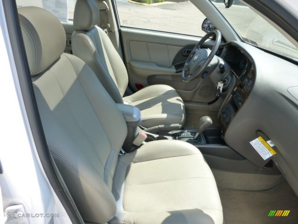 2006 Elantra Limited Sedan - Nordic White / Beige photo #10