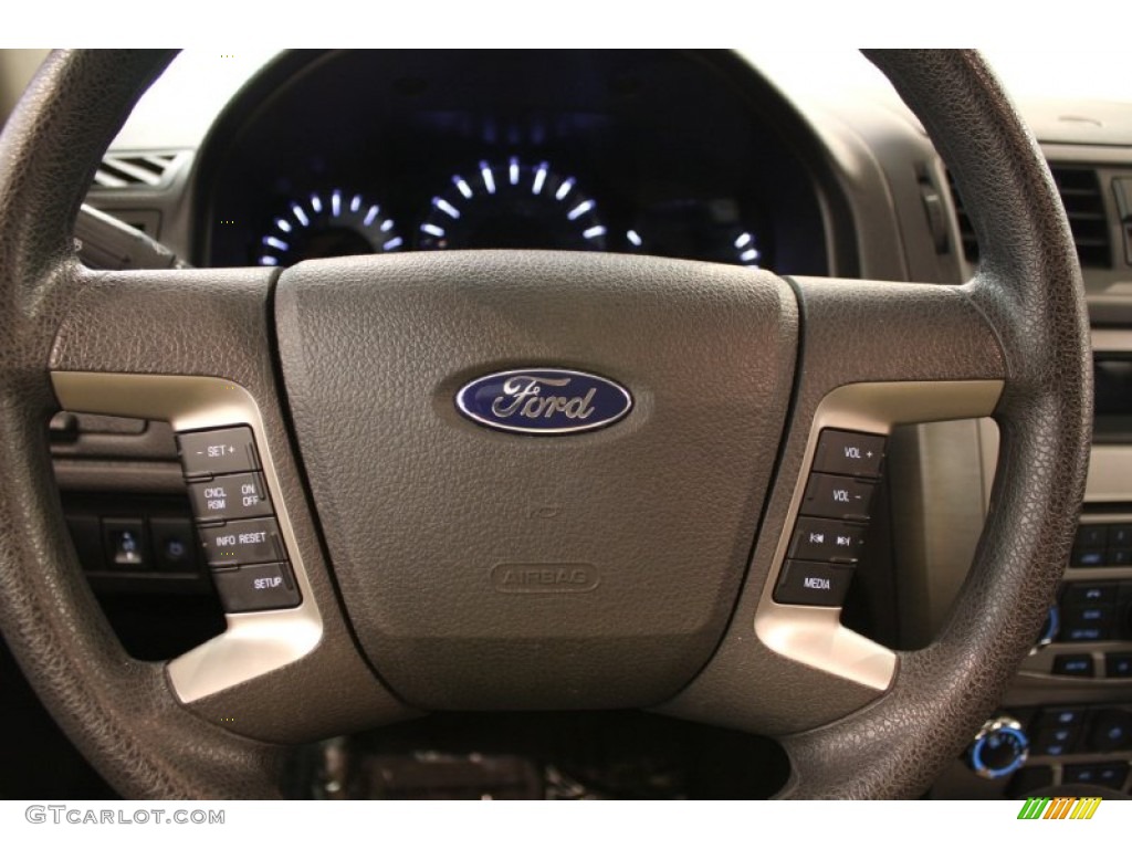 2011 Ford Fusion SE V6 Charcoal Black Steering Wheel Photo #69834274