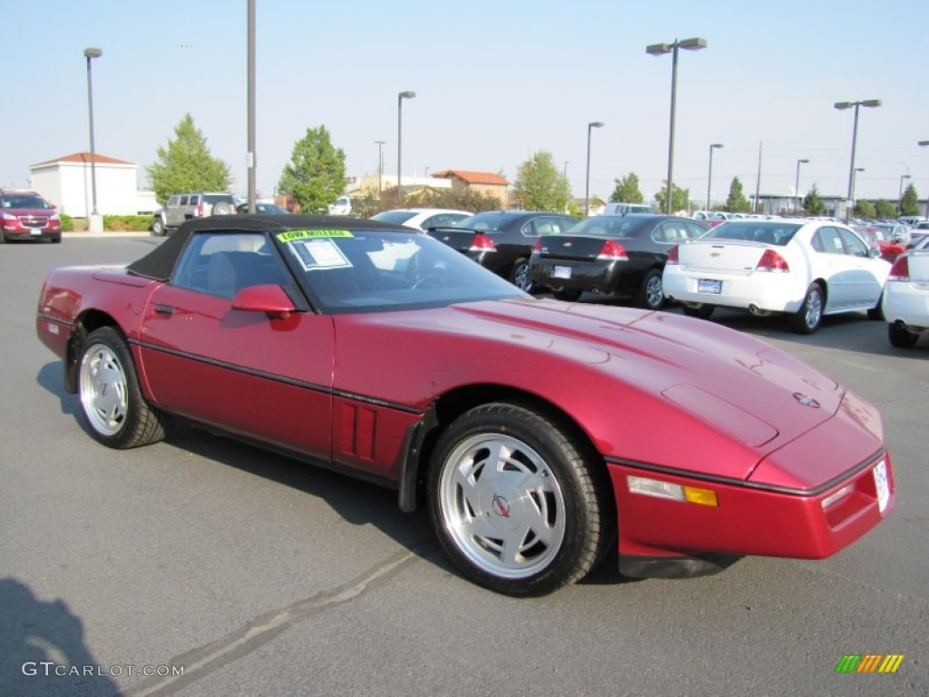 Dark Red Metallic 1989 Chevrolet Corvette Convertible Exterior Photo #69838144