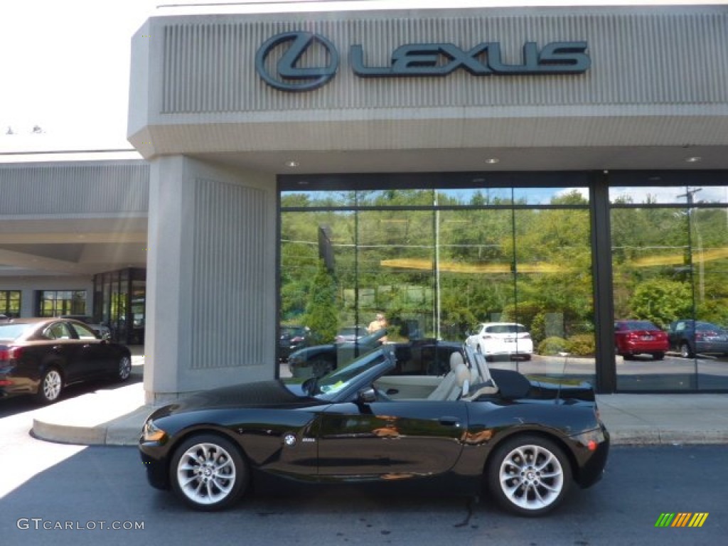 2003 Z4 2.5i Roadster - Jet Black / Beige photo #2