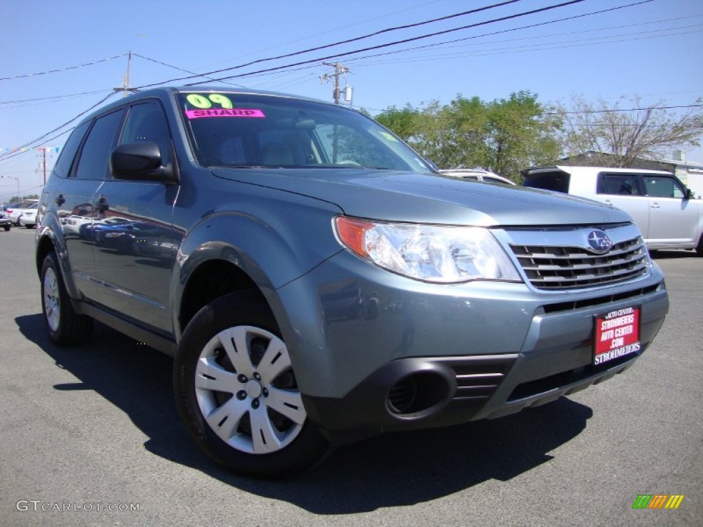 2009 Forester 2.5 X - Sage Green Metallic / Platinum photo #1