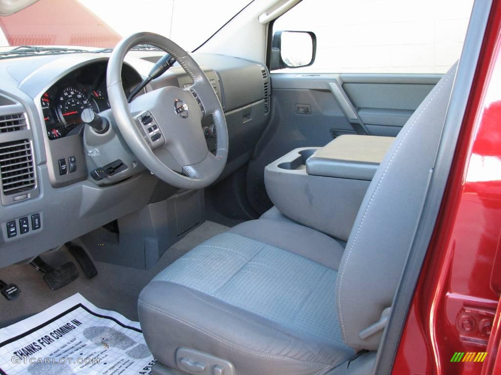 2005 Titan SE Crew Cab 4x4 - Red Brawn / Steel photo #8