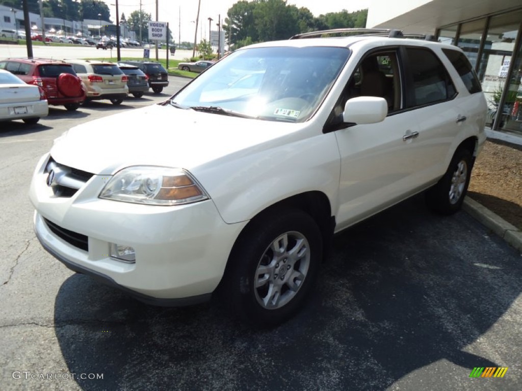 2004 MDX  - Aspen White Pearl / Saddle photo #2