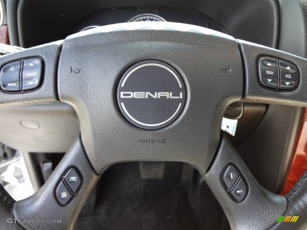 2009 GMC Envoy Denali 4x4 Ebony Steering Wheel Photo #69842149