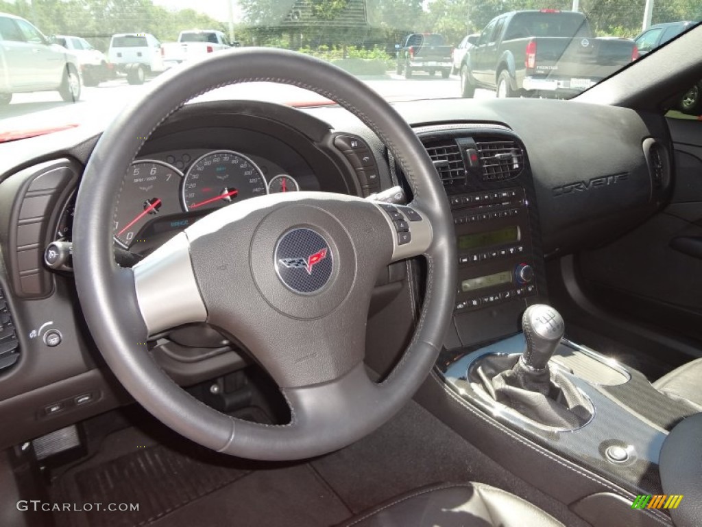 2011 Chevrolet Corvette Coupe Ebony Black Steering Wheel Photo #69842197
