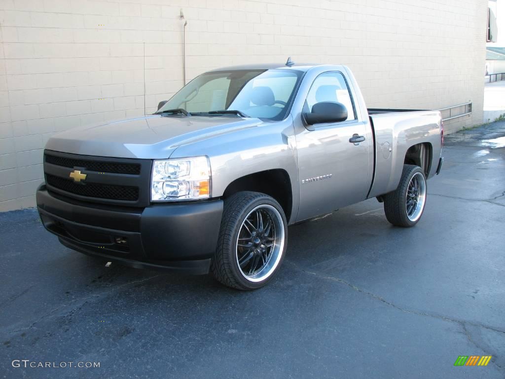 2007 Silverado 1500 Work Truck Regular Cab - Graystone Metallic / Dark Titanium Gray photo #2