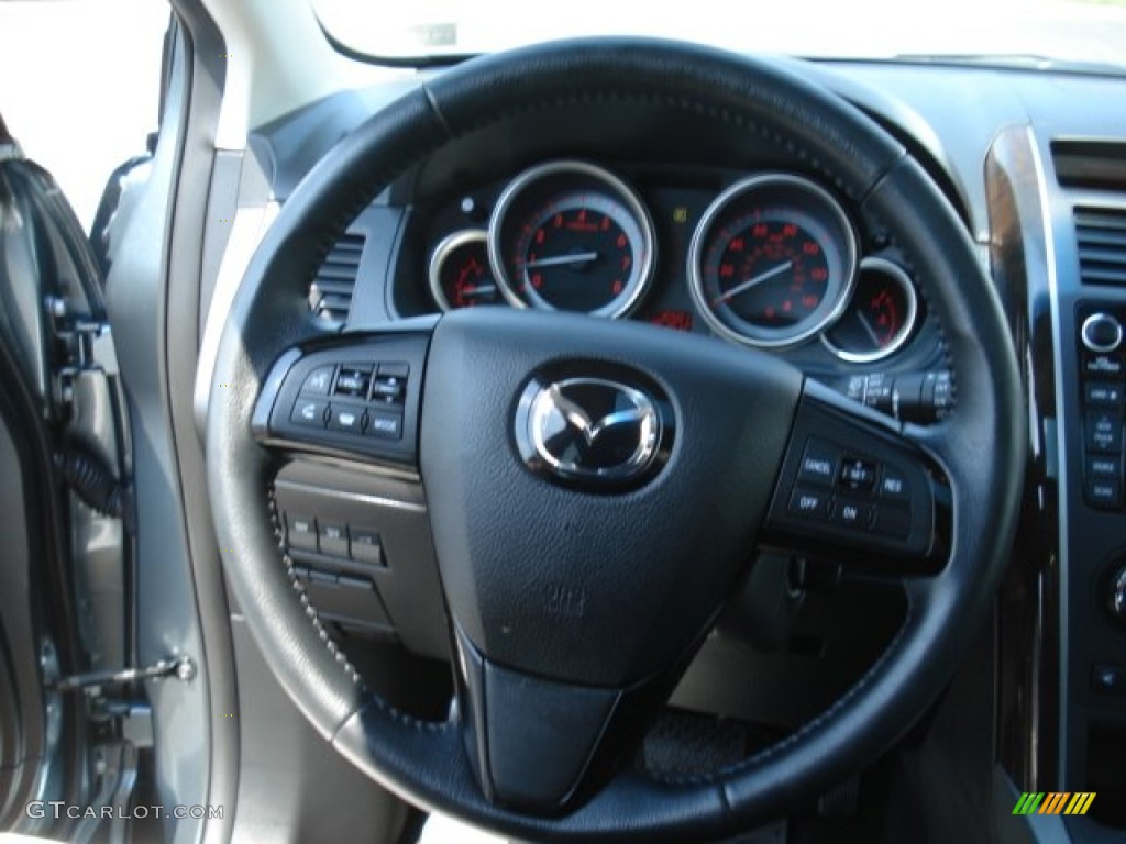 2012 Mazda CX-9 Grand Touring AWD Black Steering Wheel Photo #69842872