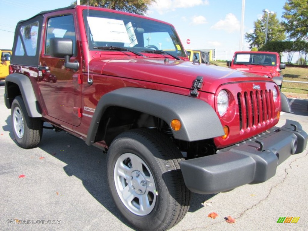 2012 Wrangler Sport 4x4 - Deep Cherry Red Crystal Pearl / Black photo #4