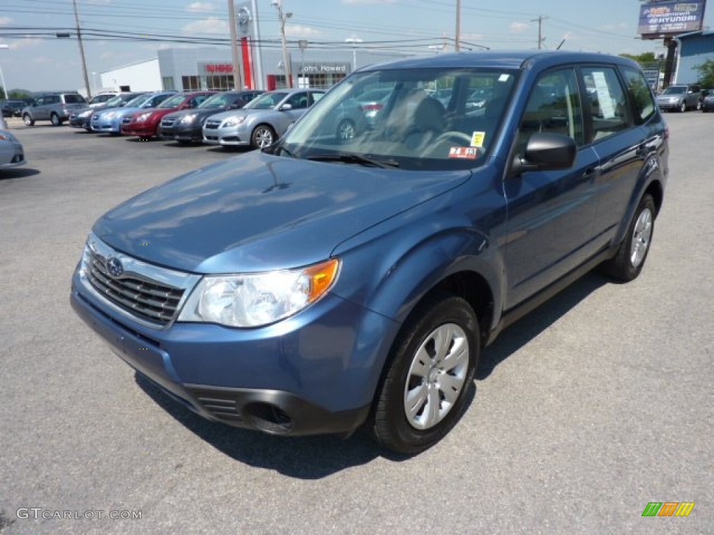 2009 Forester 2.5 X - Newport Blue Pearl / Platinum photo #3