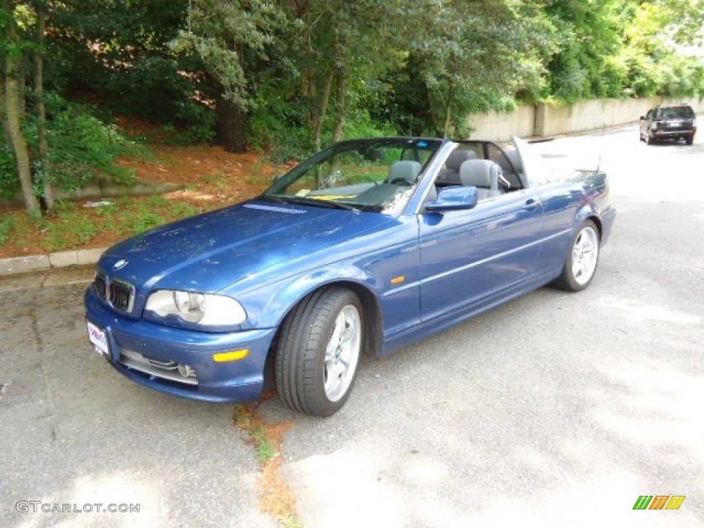 2002 3 Series 330i Convertible - Topaz Blue Metallic / Grey photo #3