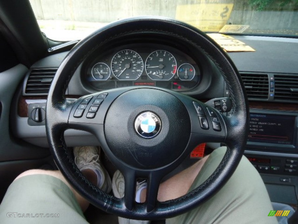 2002 BMW 3 Series 330i Convertible Grey Steering Wheel Photo #69845953