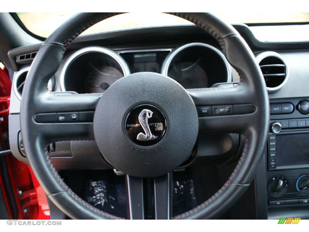 2008 Ford Mustang Shelby GT500 Convertible Charcoal Black Steering Wheel Photo #69847447