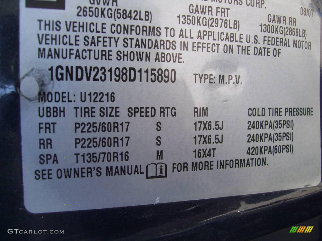 2008 Uplander LS - Slate Metallic / Medium Gray photo #14