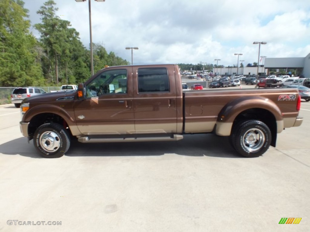 2012 F350 Super Duty King Ranch Crew Cab 4x4 Dually - Golden Bronze Metallic / Chaparral Leather photo #8
