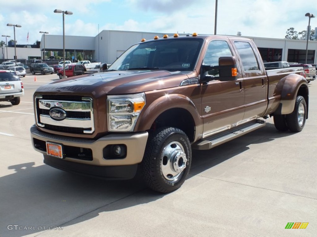 2012 F350 Super Duty King Ranch Crew Cab 4x4 Dually - Golden Bronze Metallic / Chaparral Leather photo #9