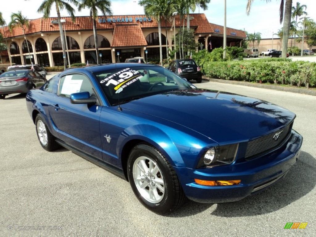 2009 Mustang V6 Coupe - Vista Blue Metallic / Light Graphite photo #2