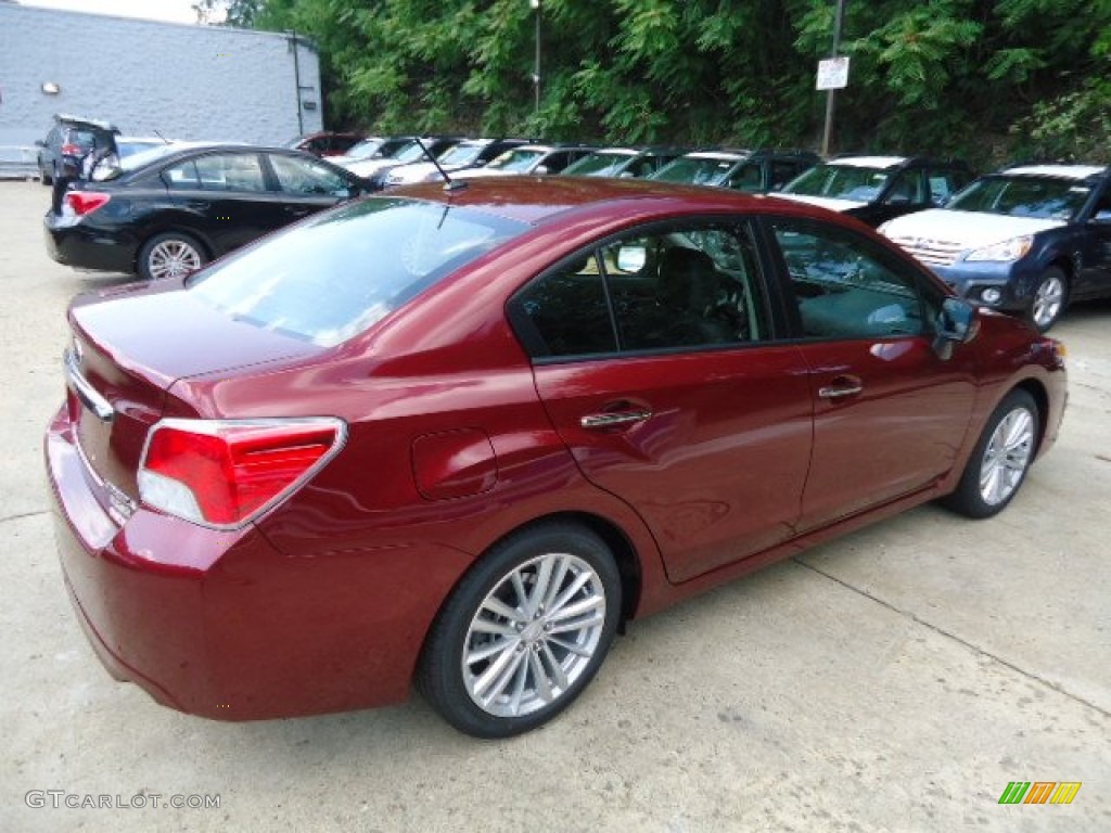 2012 Impreza 2.0i Limited 4 Door - Camellia Red Pearl / Black photo #3