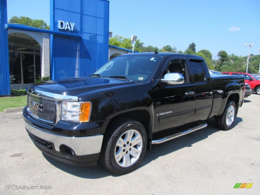 2008 Sierra 1500 SLE Extended Cab 4x4 - Onyx Black / Ebony photo #1