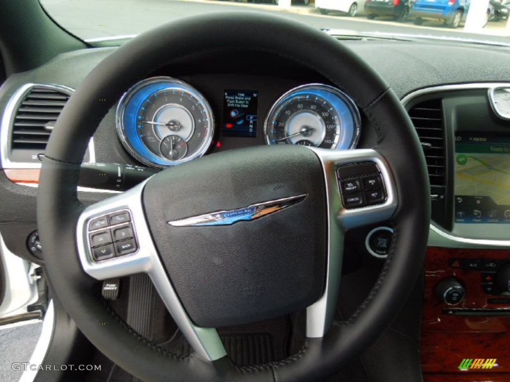 2013 Chrysler 300 Standard 300 Model Black Steering Wheel Photo #69852115