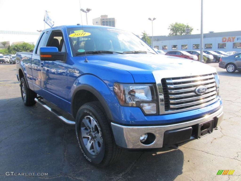 2011 F150 FX4 SuperCab 4x4 - Blue Flame Metallic / Black photo #6