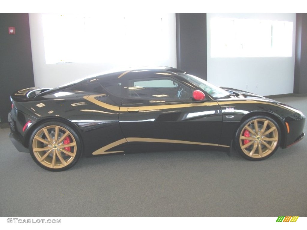 GP Edition Motorsport Black/Gold 2012 Lotus Evora S GP Special Edition Exterior Photo #69853012