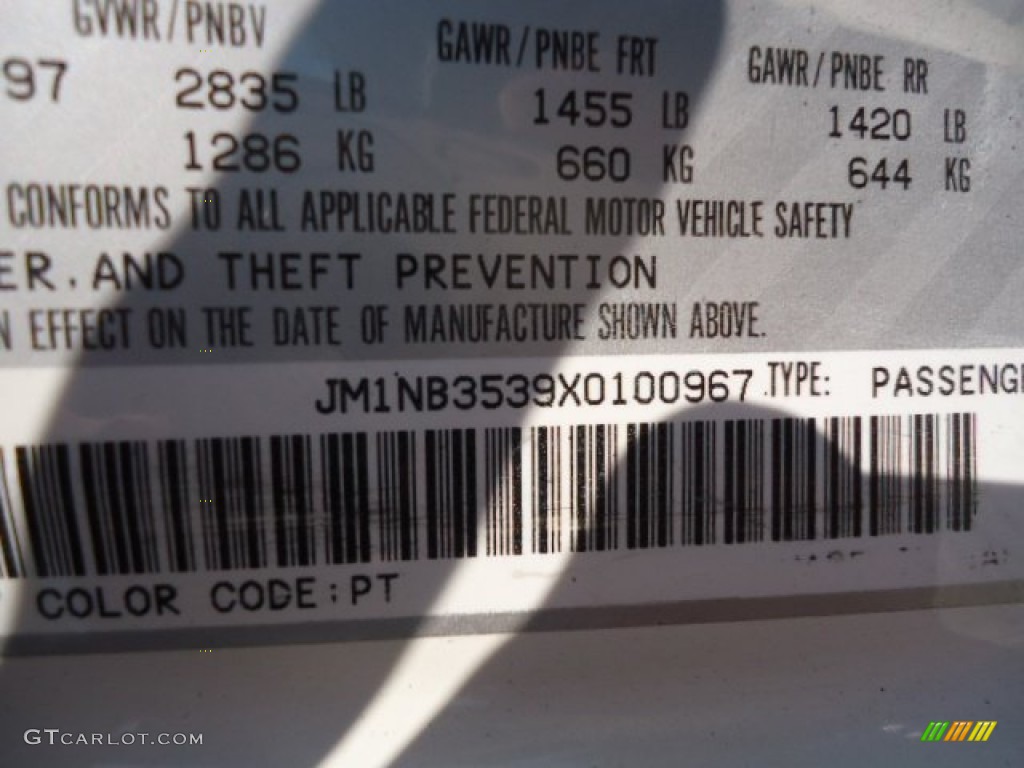 1999 Mazda MX-5 Miata Roadster Color Code Photos