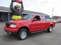 Bright Red 2002 Ford F150 XLT SuperCab 4x4 Exterior