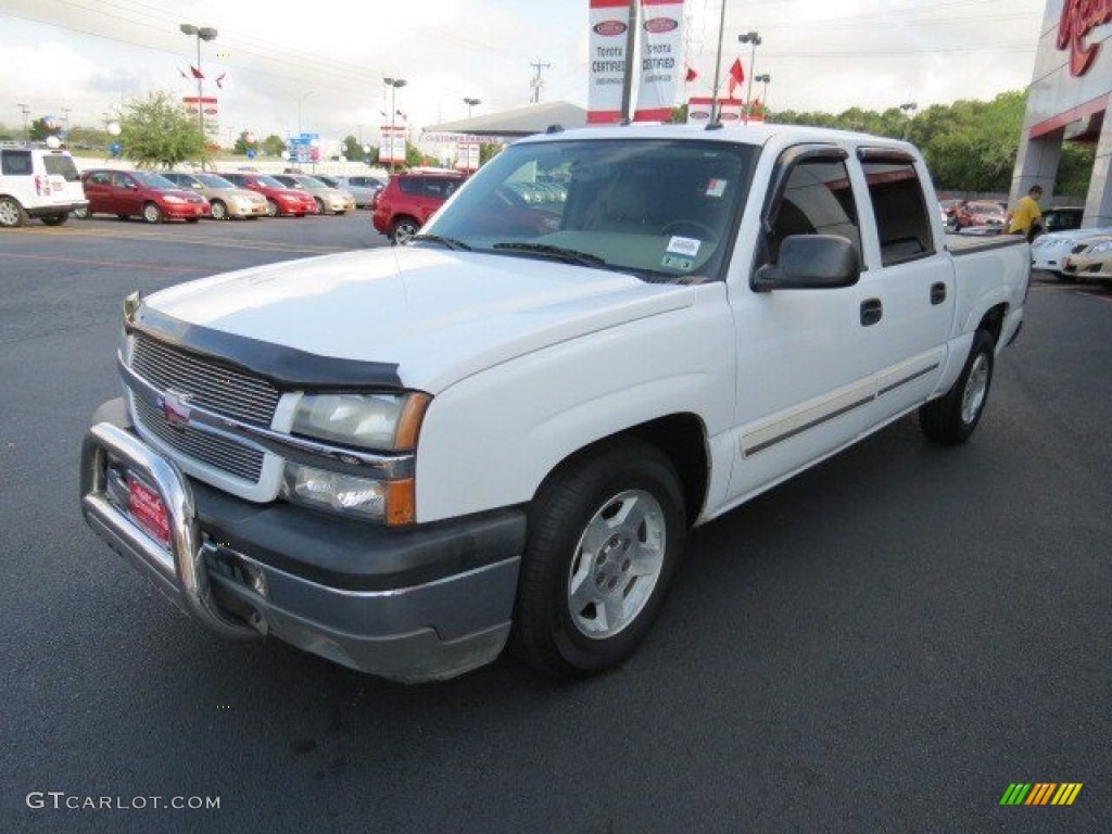 2005 Silverado 1500 LS Crew Cab - Summit White / Tan photo #3