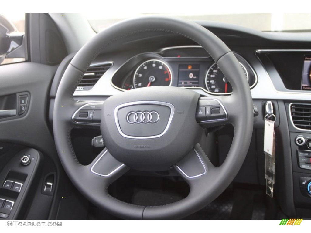 2013 Audi A4 2.0T quattro Sedan Black Steering Wheel Photo #69858934