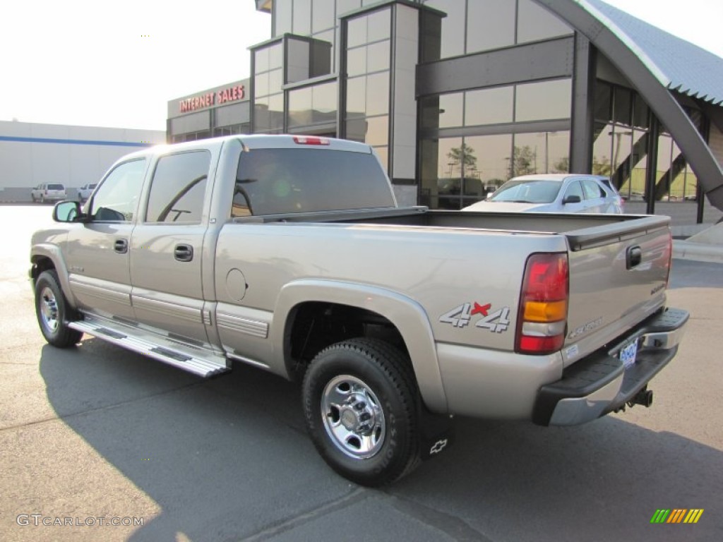 2001 Silverado 1500 LS Crew Cab 4x4 - Light Pewter Metallic / Tan photo #5