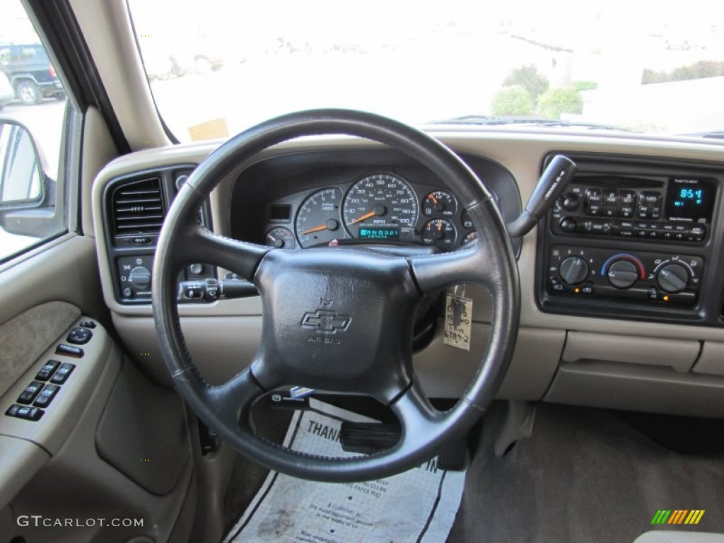 2001 Chevrolet Silverado 1500 LS Crew Cab 4x4 Tan Steering Wheel Photo #69861652