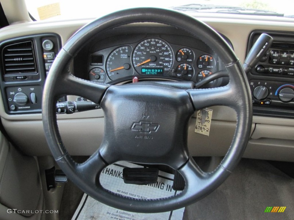 2001 Chevrolet Silverado 1500 LS Crew Cab 4x4 Tan Steering Wheel Photo #69861667