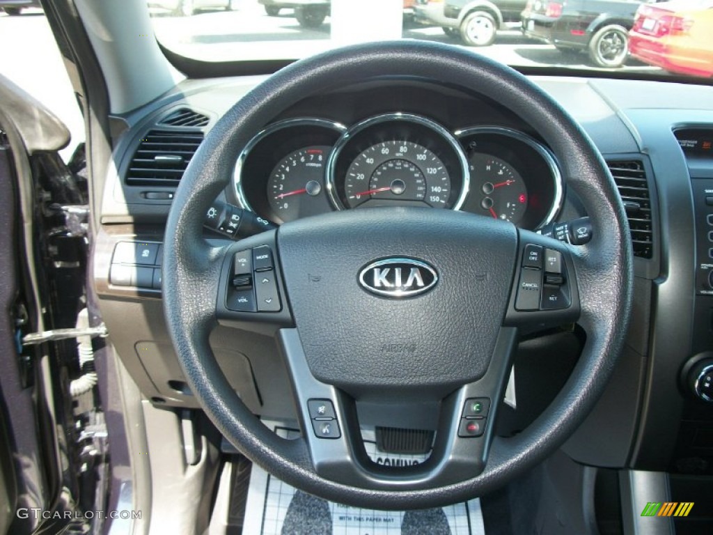 2012 Kia Sorento LX V6 AWD Black Steering Wheel Photo #69862095