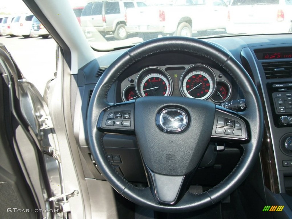 2010 Mazda CX-9 Grand Touring AWD Black Steering Wheel Photo #69862771