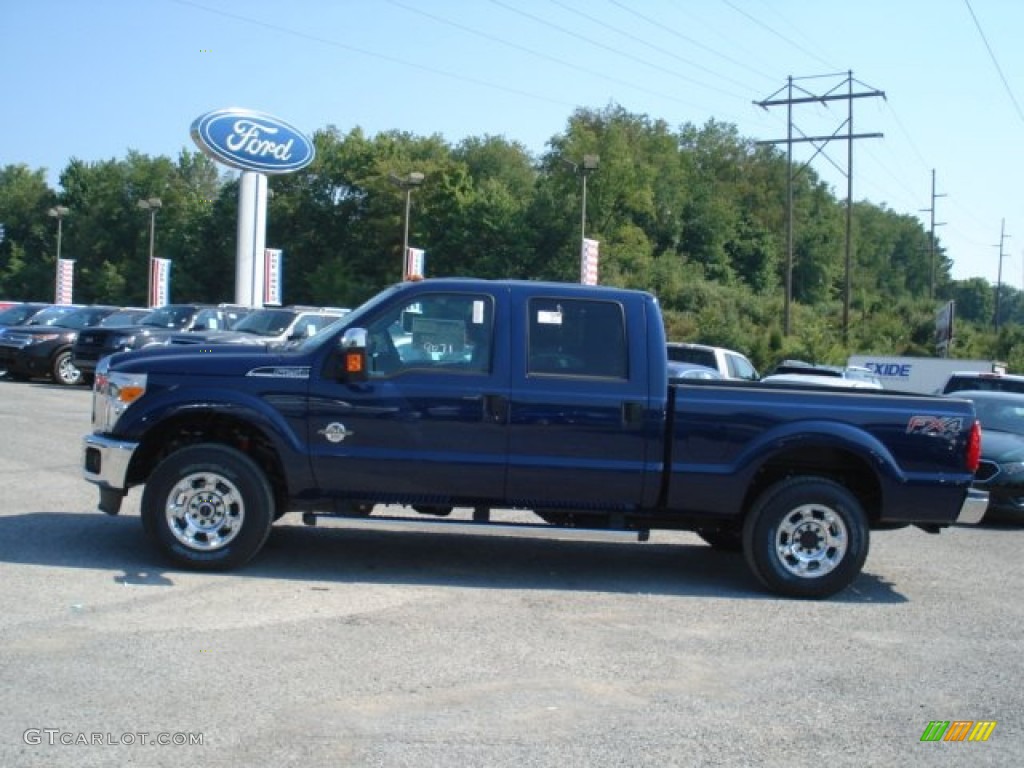 2012 F250 Super Duty XLT Crew Cab 4x4 - Dark Blue Pearl Metallic / Steel photo #5