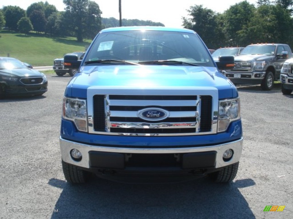 2012 F150 XLT SuperCrew 4x4 - Blue Flame Metallic / Steel Gray photo #3