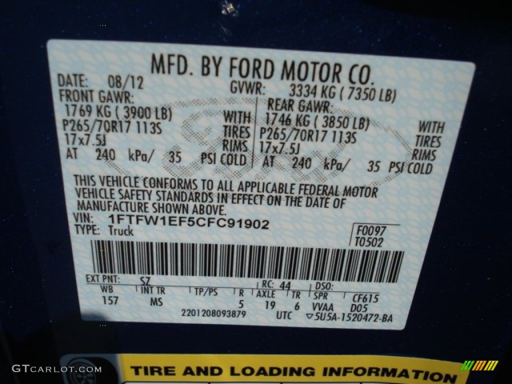 2012 F150 XLT SuperCrew 4x4 - Blue Flame Metallic / Steel Gray photo #20