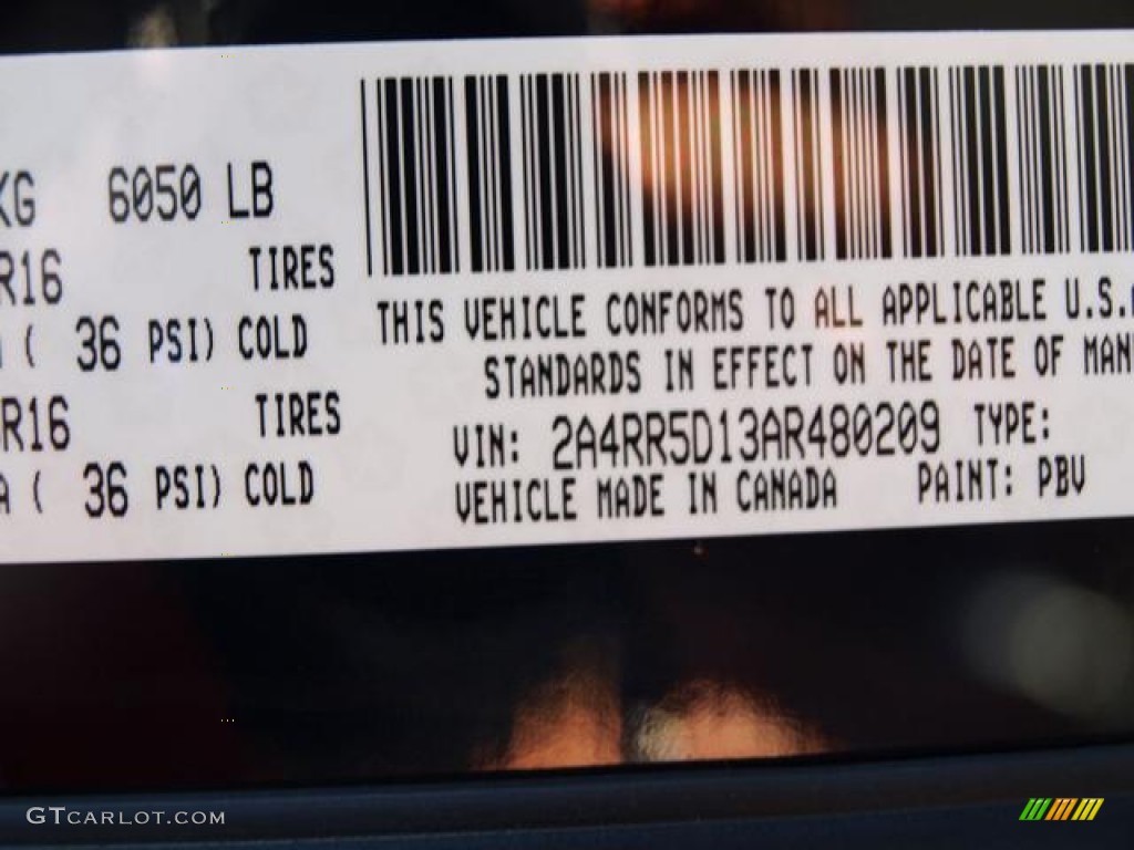 2010 Town & Country Color Code PBV for Blackberry Pearl Photo #69874663