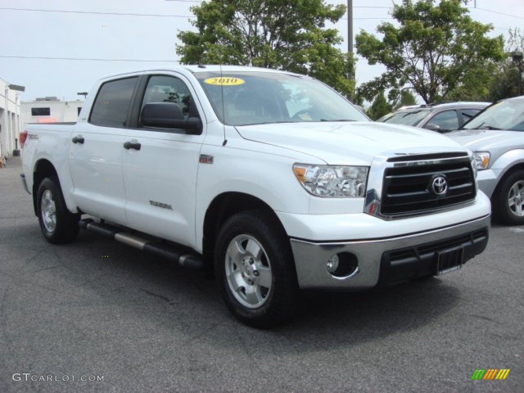 2010 Tundra SR5 CrewMax - Super White / Graphite Gray photo #1