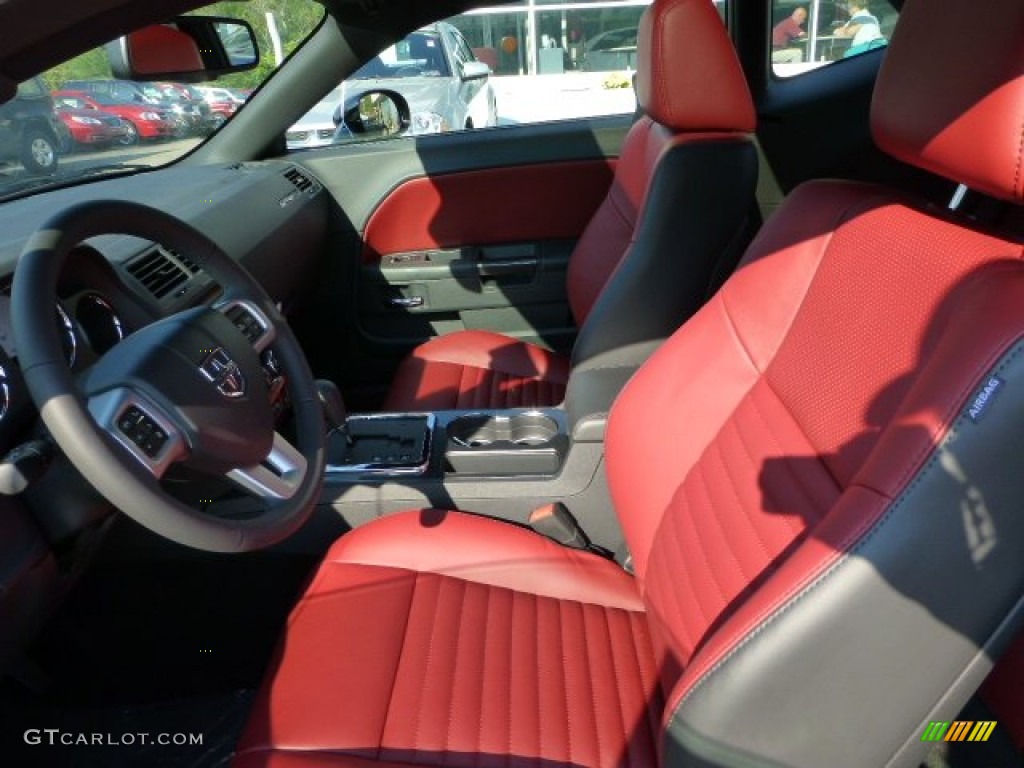 Radar Red/Dark Slate Gray Interior 2013 Dodge Challenger SXT Photo #69877705