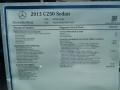 2013 Mercedes-Benz C 250 Sport Window Sticker