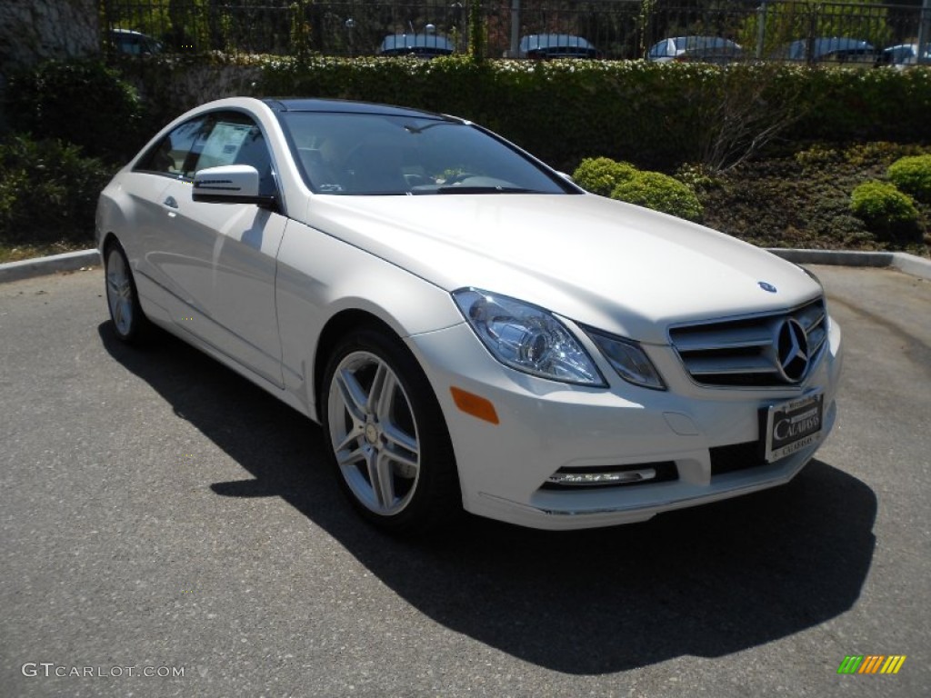 2013 E 350 Coupe - Diamond White Metallic / Almond/Mocha photo #1