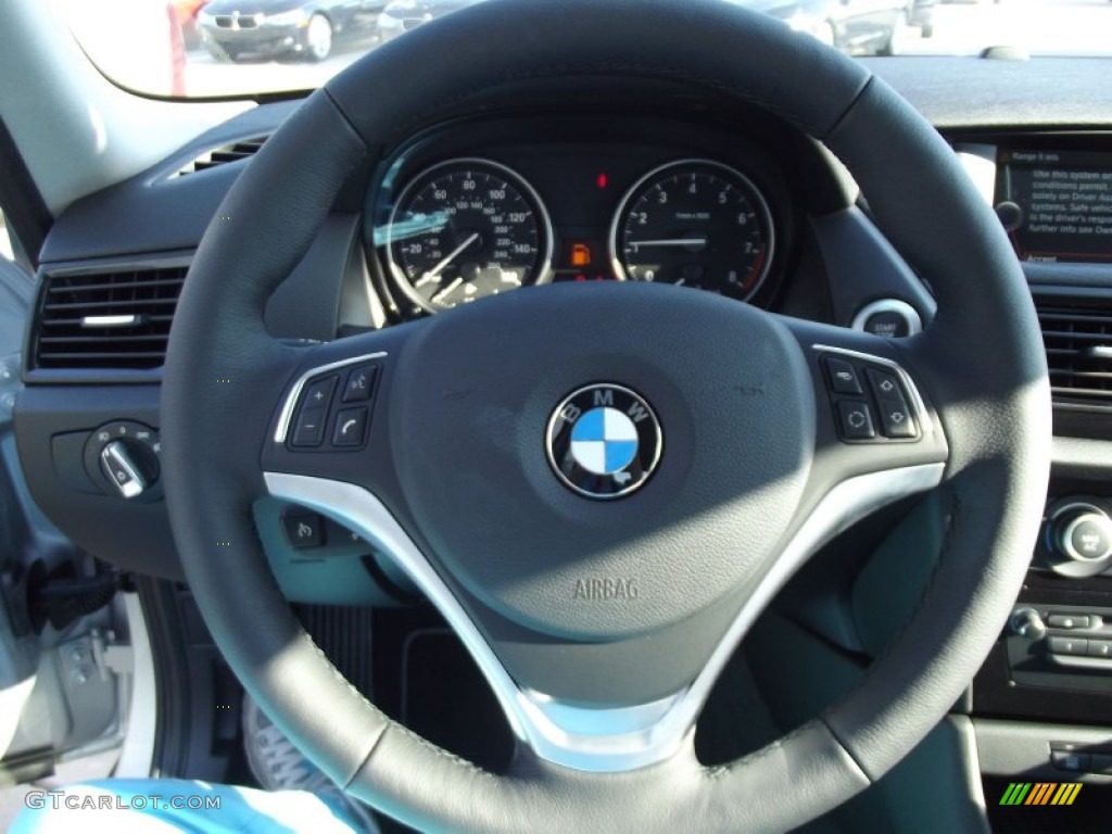2013 BMW X1 xDrive 35i Black Steering Wheel Photo #69880150