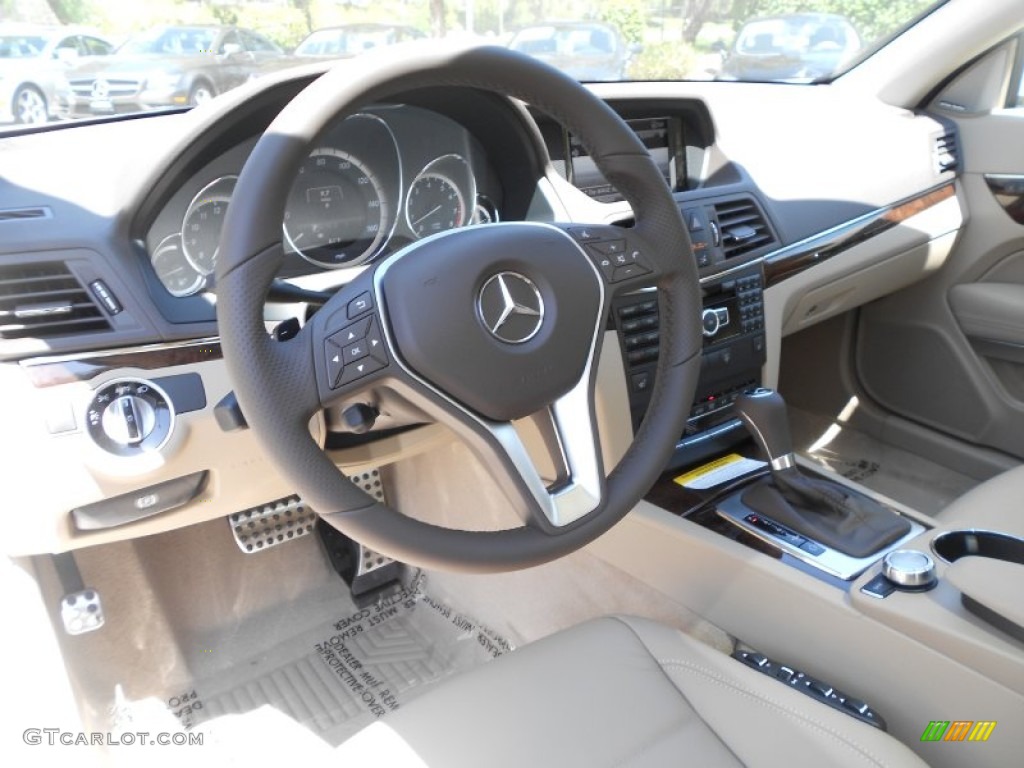 2013 Mercedes-Benz E 350 Coupe Almond/Mocha Steering Wheel Photo #69880156