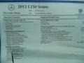 2013 Mercedes-Benz C 250 Sport Window Sticker