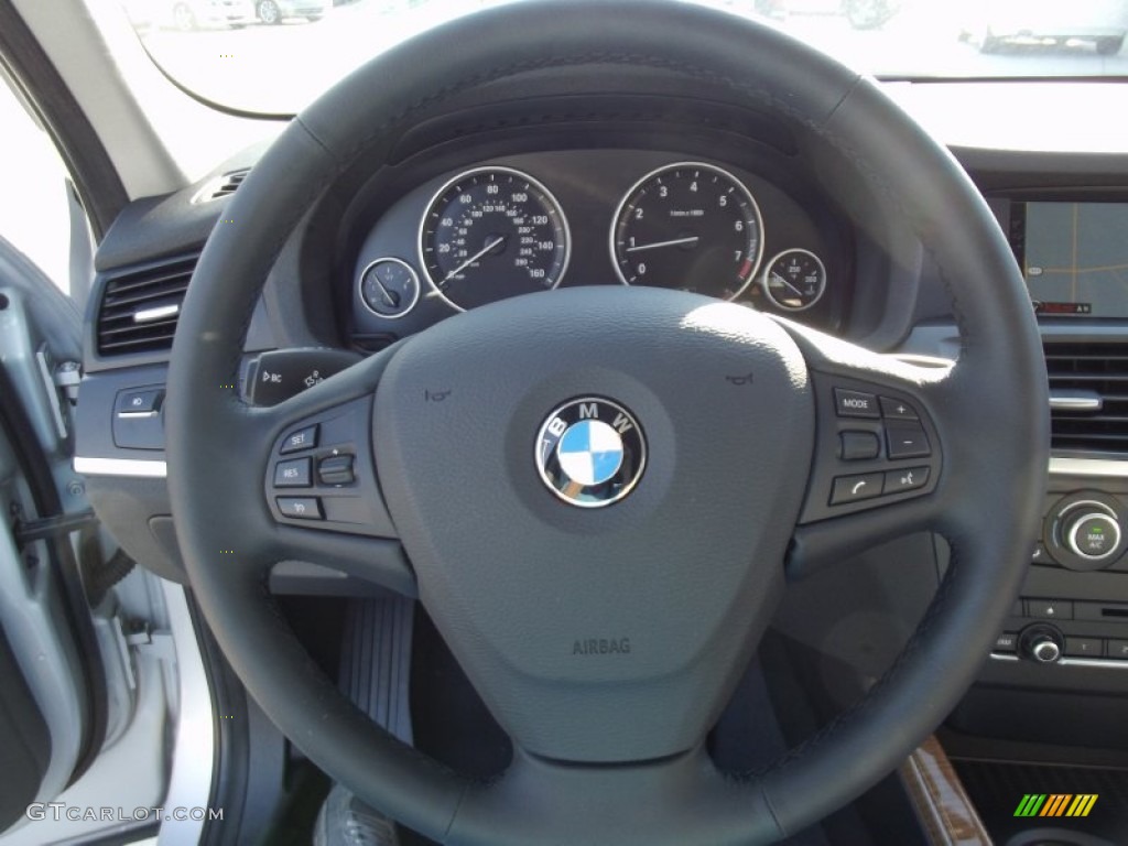 2013 BMW X3 xDrive 28i Oyster Steering Wheel Photo 69880518