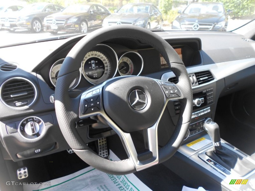 2013 Mercedes-Benz C 250 Sport Black Steering Wheel Photo #69880534