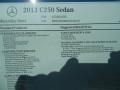2013 Mercedes-Benz C 250 Sport Window Sticker
