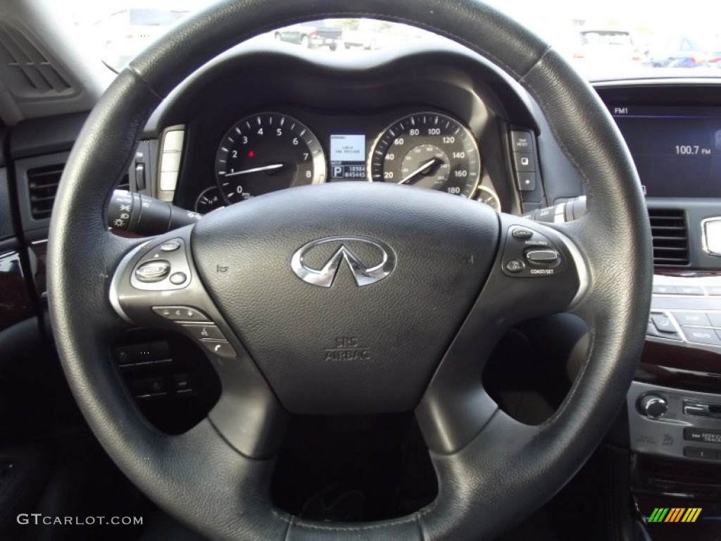 2012 Infiniti M 37 Sedan Graphite Steering Wheel Photo #69880768